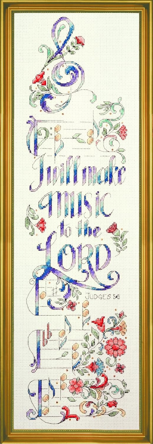 Design Works Crafts Tobin 83010 Make Music Counted Cross Stitch Kit-5"X20", Multi-Colored, 14 Count